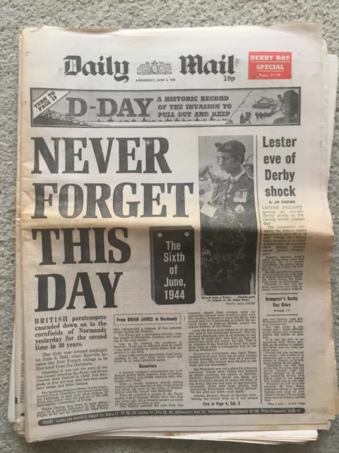 Daily Mail Newspaper 6th June 1984 Derby Day Special Kaytu