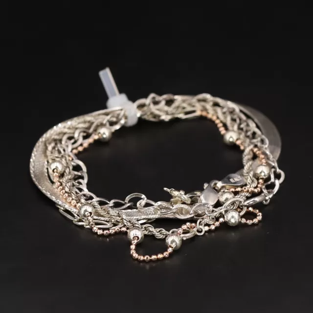 Sterling Silver - Lot of 5 Assorted Herringbone Rope Bead Chain Bracelets - 16g