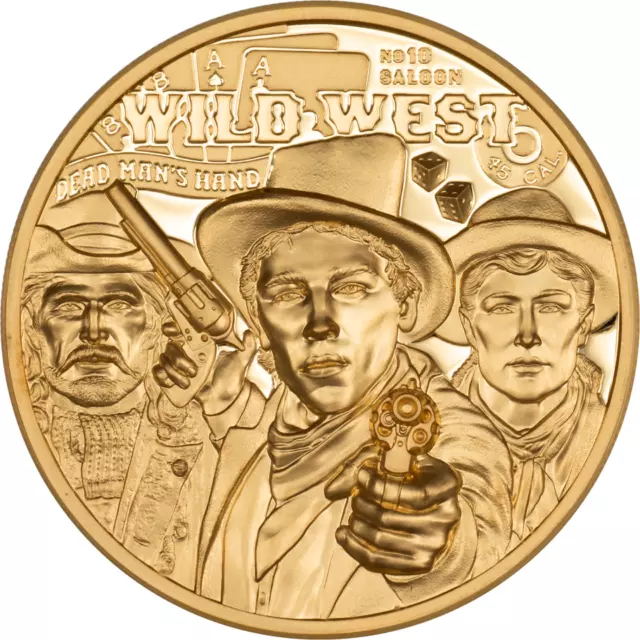 1 oz 250$ Cook Island Goldmünze Wild West 2024 PP mit Zertifikat und Box