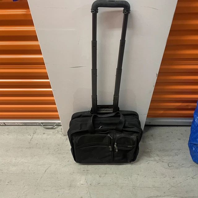 TUMI Alpha Deluxe Expandable Wheeled Rolling Briefcase Black Travel Bag #26103D4 2