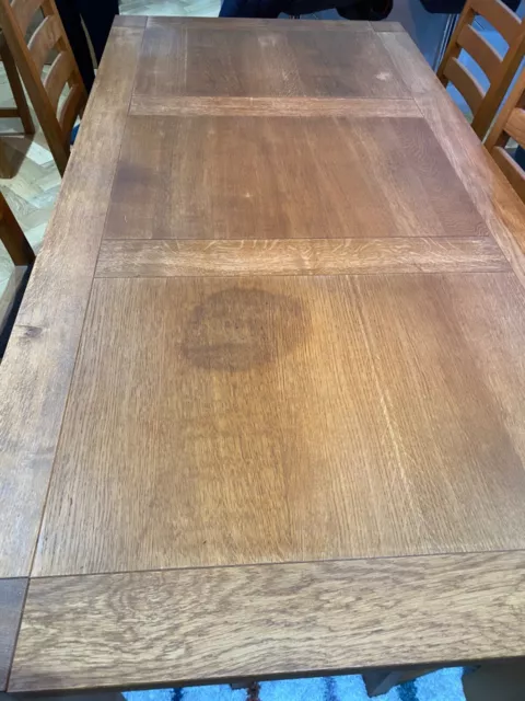 Solid Oak Extending Dining Table And 8 Chairs