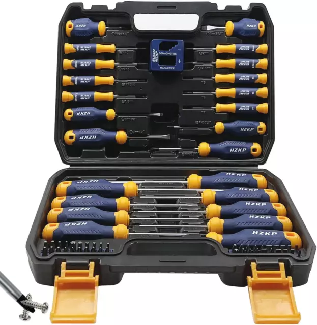 SUNHZMCKP Magnetic Screwdriver Set 66-Piece, S2- Alloy Tool Steel, Includes Slot