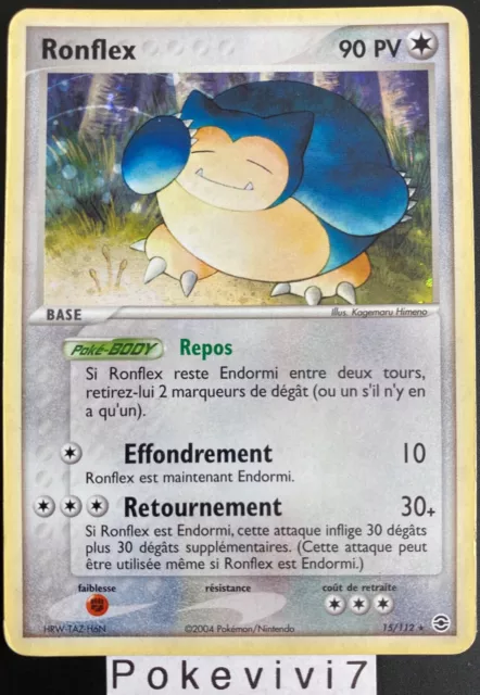 Carte Pokemon RONFLEX 15/112 Holo Bloc EX Rouge Feu Vert Feuille FR