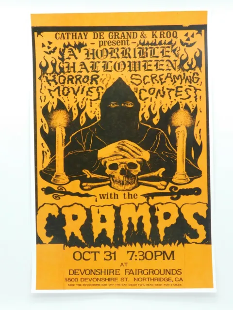 The Cramps On Halloween At Devonshire Downs 1981 Vintage La Punk Concert Poster