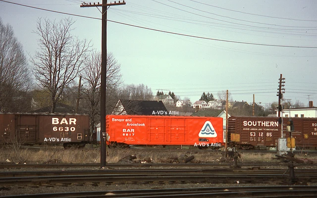 Orig slide BAR Bangor box car 6817 brand new VINTAGE Mechanicville NY 1979 BIN