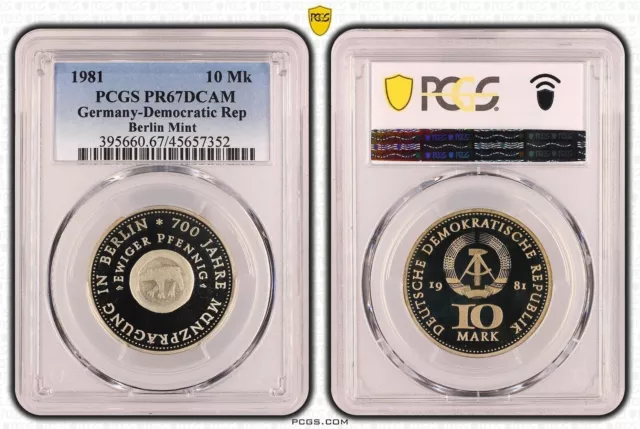 GDR 10 Mark 1981 700 Years Coin Berlin PCGS PR67DCAM 90987