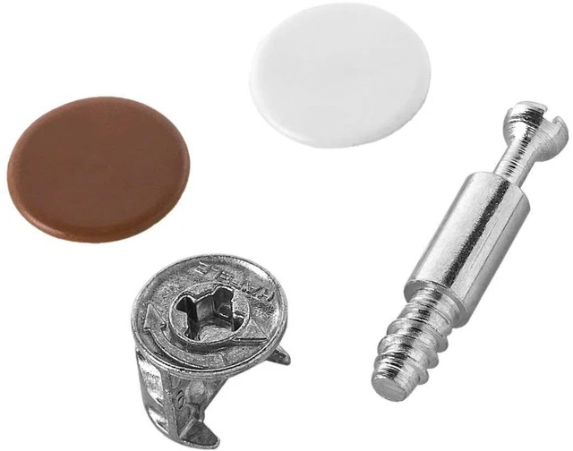 GEDOTEC MÖBELVERBINDER EXZENTER MINIFIX 15 mm Abdeckkappen braun / weiß ...