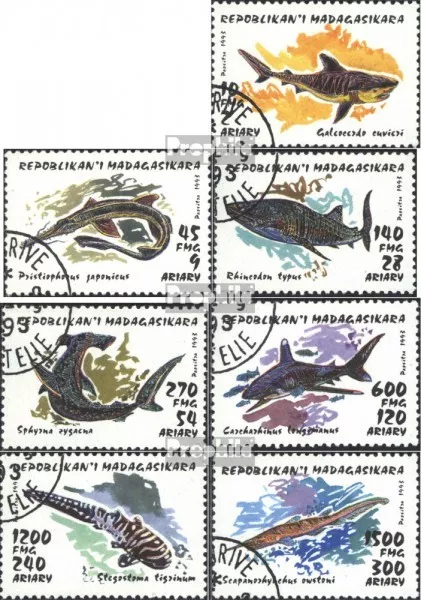 Madagascar 1527-1533 (complete issue) used 1993 Sharks