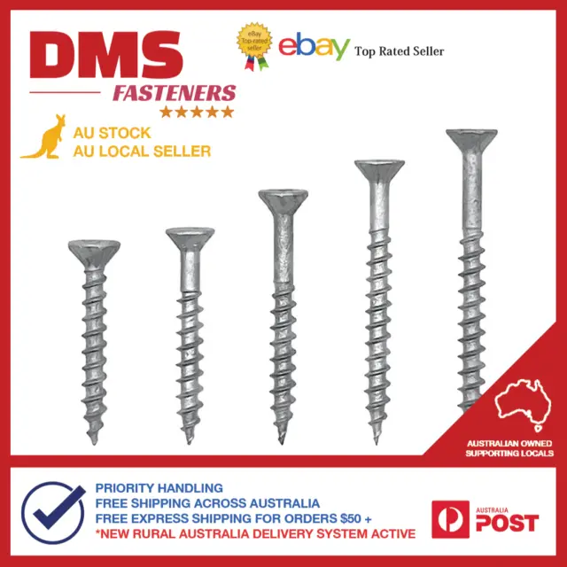 Chipboard Wood Screw s Countersunk Phillips Drive Galvanised Timber Treated Pine