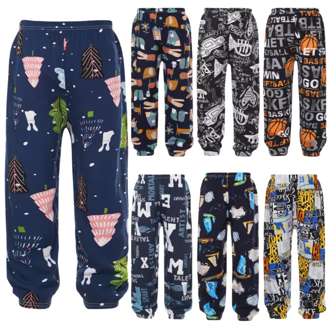 Pants Cartoon Print Kids Loose Boys Girls Summer Activewear Elastic Waistband