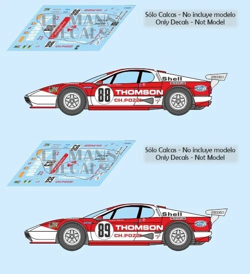 1:43 decals Ferrari 512 BB-LM 3M-ISO Charles Pozzi Le Mans 1979 #62/63 - France