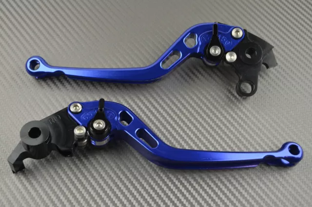 levier leviers levers long CNC blue bleu Suzuki GSXR 1000 K7 K8	2007-2008