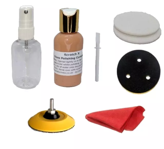 Windscreen Polishing Kit 77mm Pads Car Van Window Restoration Glass Polish