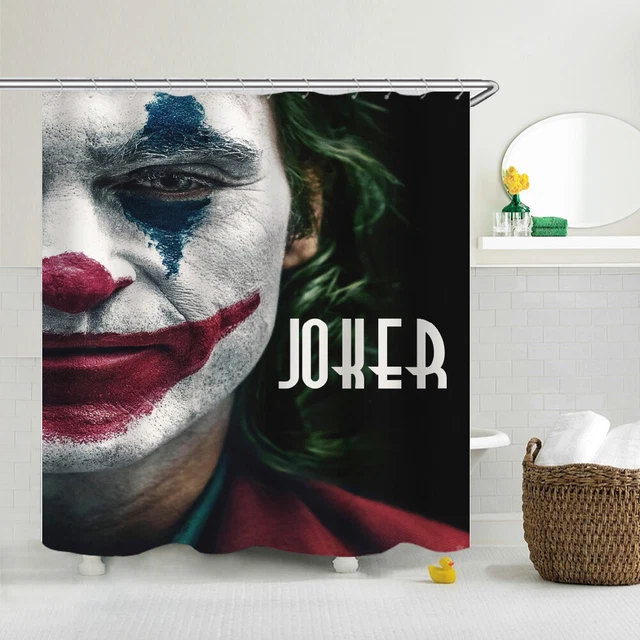 JOKER Waterproof Shower  Curtain Sets Bathroom Bathtub Decor Curtain W/Hooks 70"
