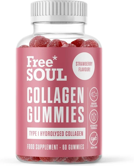 FREE SOUL COLLAGEN Gummies 60 Gummies food Supplement Type 1