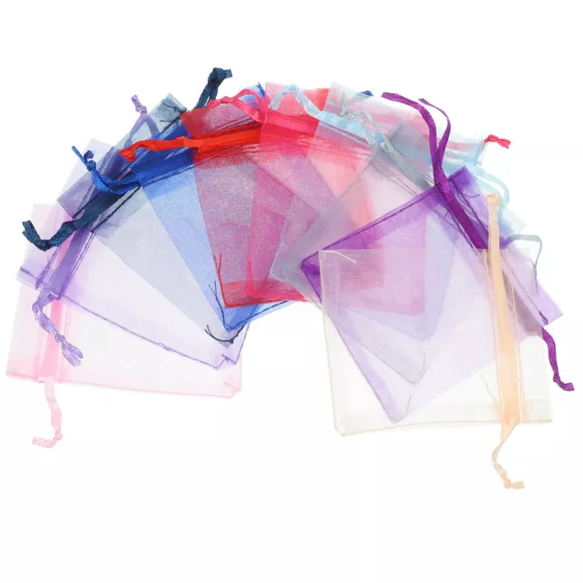 100pcs Organza Drawstring Jewelry Gift Pouches Small Satchels