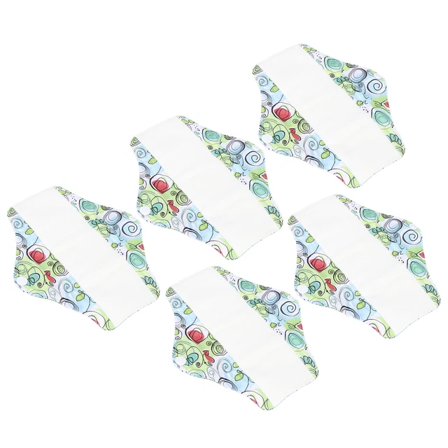 Almohadillas menstruales de tela transpirables impermeables fijación de botones a presión 5 piezas lavables