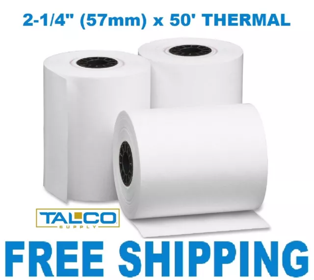 (400) VERIFONE vx520 (2-1/4" x 50') THERMAL RECEIPT PAPER ROLLS  ~FREE SHIPPING~