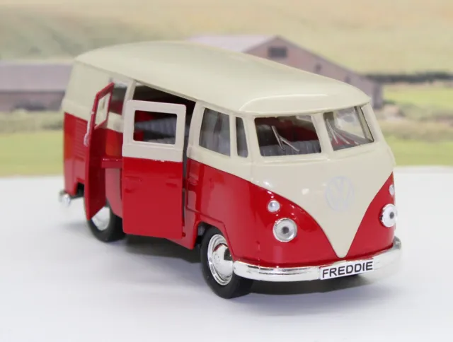 Personalised Plate Diecast VW Camper Van Bus Licensed Toy Car Boys Model Boxed