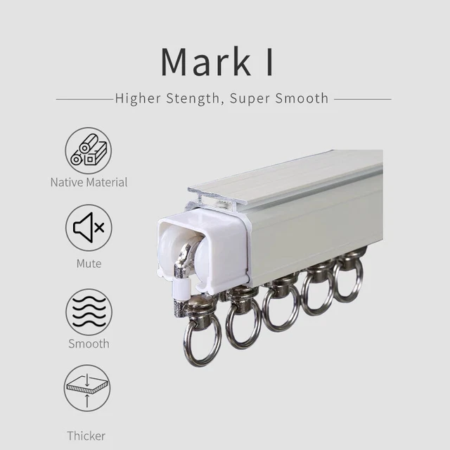 HEAVY DUTY CURTAIN Track Set Durable Smooth Aluminium Rail Sliders Easy