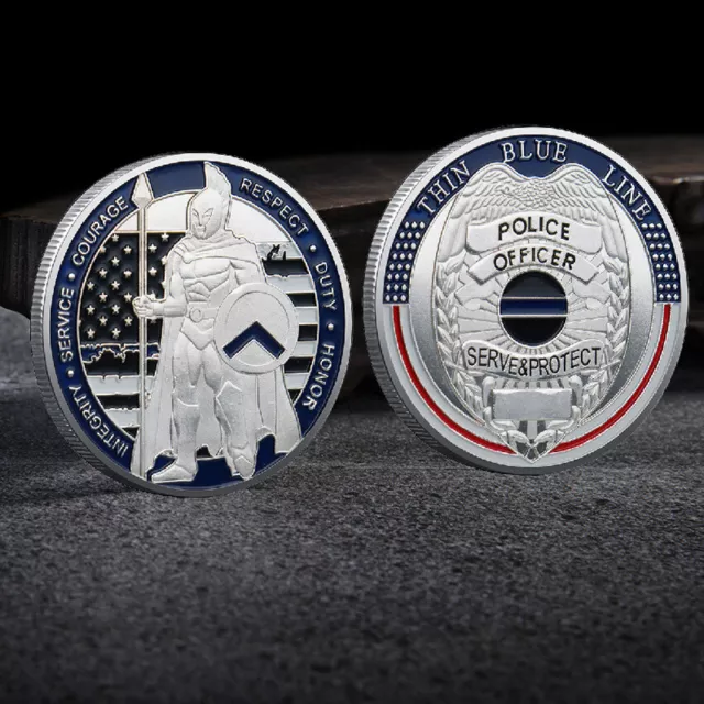 SHINY ARMOR LAW Enforcement Challenge Coin Police Blue Lives Matter ...
