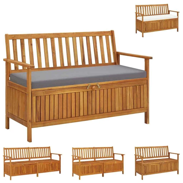 Banc de rangement en bois avec 2 tiroirs et coussin de siège souple