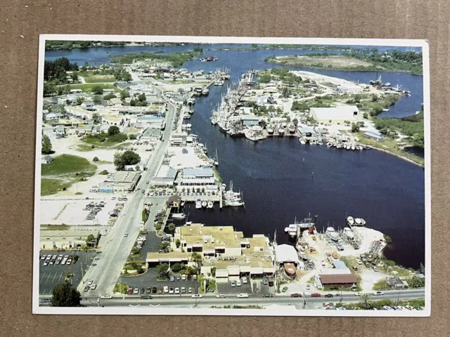 Postcard Tarpon Springs Florida Waterfront Aerial View Vintage FL PC