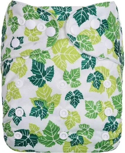 Reusable Baby Cloth Nappy Diaper Shell Adjustable MCN My Little Ripple - Leaves