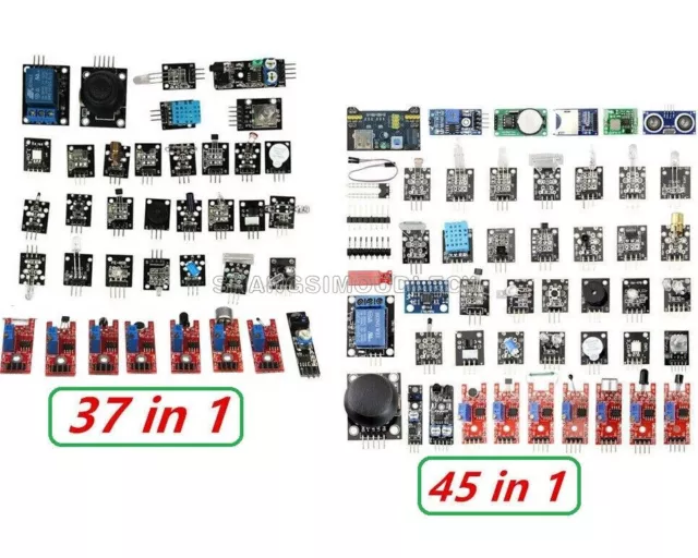 45 in 1/37 in 1 Sensor Module Starter Kit Set For Arduino Raspberry Pi Education