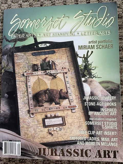 Revista Somerset Studio Papel Artes Estampado Carta-Arte Jurásico-Mayo/Junio 2003