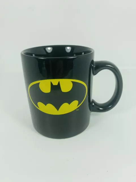 DC Comics Batman Ceramic Coffee Tea Mug 12oz Black Yellow Classic Logo