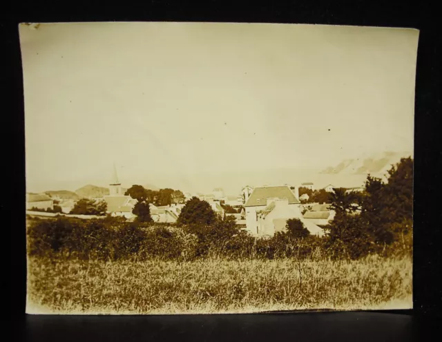 Erquy Il Villaggio il Suo Chiesa Maisons Fotografia c1900 Bretagna Côte Armatura