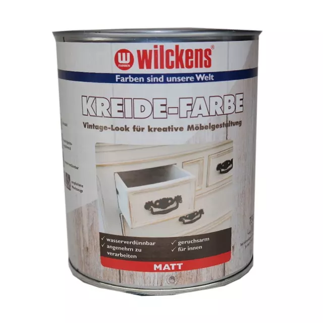 (10,60€/L) Wilckens Kreidefarbe 0,75 L matt Shabby DIY wasserverdünnbar