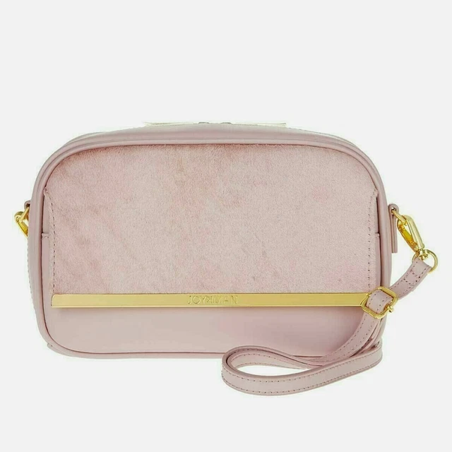 JOY & IMAN Luxe Leather & Calf Hair Crossbody Bag with RFID  BLUSH PINK nwt