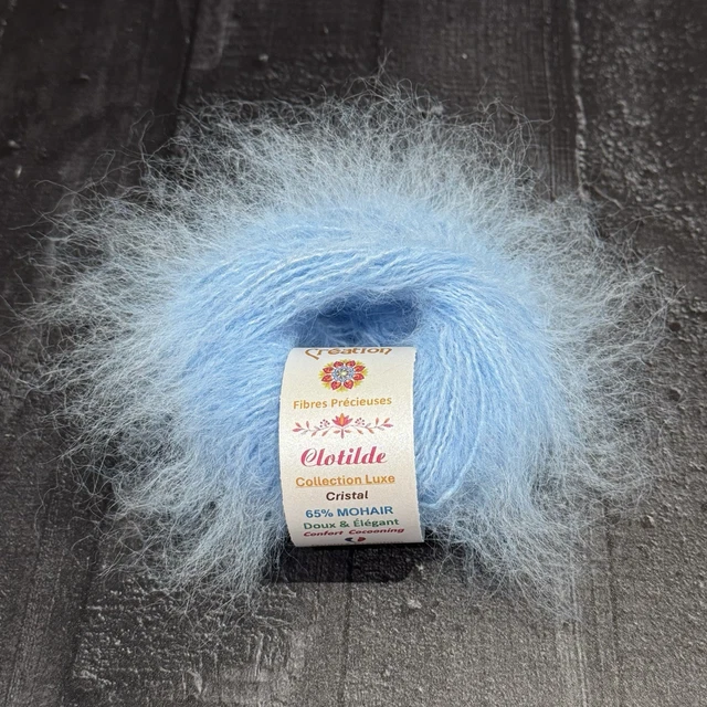 Lot De 10 Pelotes De Laine Mohair - Bleu Pétrole - Fabriqué En France - Pour Tricot/crochet