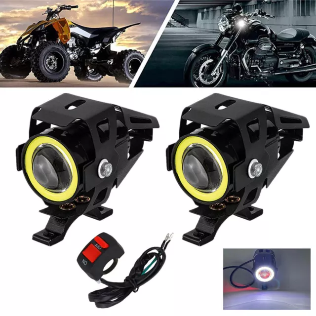2X Motorrad LED Scheinwerfer Arbeitsscheinwerfer Zusatzscheinwerfer Tagfahrlicht