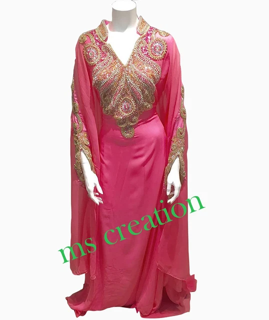 Ramadan Eid Abaya Broderie Hijab Robe Caftan Marocain Dubaï Jalabiya