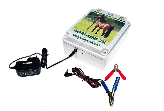 AGRI-UNI 2K Weidezaungerät 2,0Joule, Elektrozaungerät 12V/230V ,28 km,