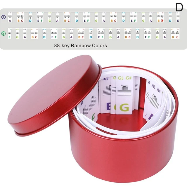 88 Mix-colours 88-key 61-key piano keyboard sticker-free hand roll detachable E1