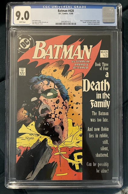 Batman #428 DC (1988) CGC 9.0 VF/NM Death of Robin Graded Comic