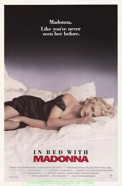 IN BED WITH MADONNA MOVIE POSTER Original One Sheet 27x40 akaTRUTH OR DARE