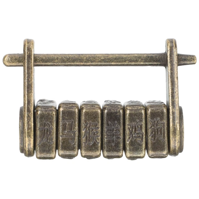 Zinc Alloy Antique Combination Lock Bronze Keyed Padlock Cabinet