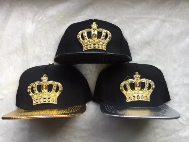 Mens Womens Snapback Hats Crown KING Baseball Caps adjustable Hip Hop Hats Black