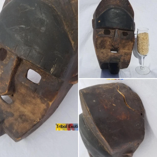 AUTHENTIC WEATHERED Mask Figure Statue Sculpture Fine African Art