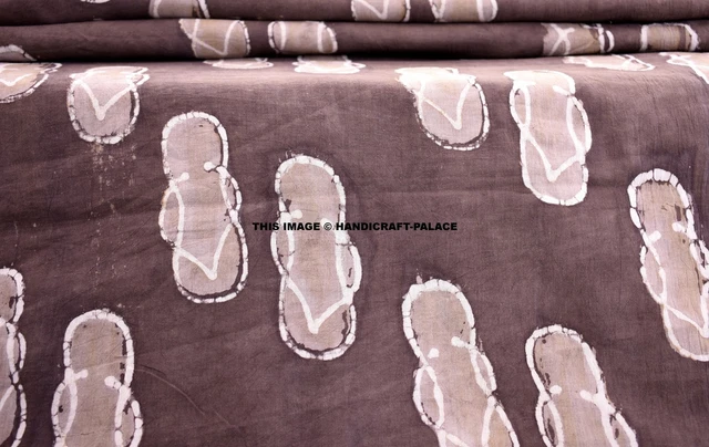 Indien Coton Marron Tissu Chausson Imprimé Robe Matériel Couture Artisanat 0.5m