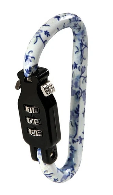 Floral Karabiner Style Combination Lock Ideal For Travel, Backpackers, Padlock