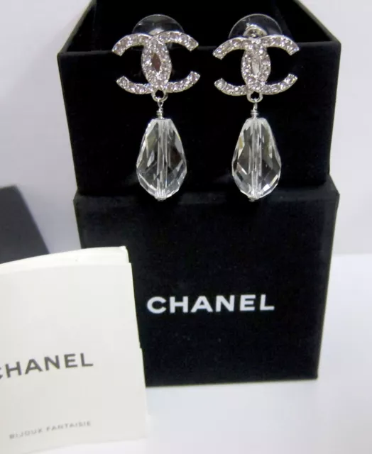 AUTH.CHANEL CC LOGO crystals dangle earrings.(6 photos) $319.00 - PicClick
