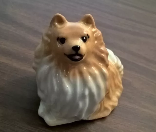Pomeranian Dog Figurine Ceramic Arts Studio Madison WI 2.75" Vintage 1950s NICE!