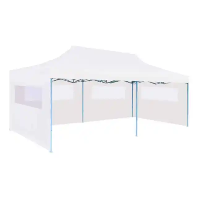 Pop-Up Partyzelt mit Seitenwänden Faltbar 3 x 6 m Stahl Weiß vidaXL