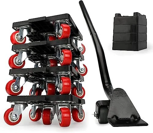 4 Pack Furniture Dolly for Moving, Mover Dolly with 4 Wheels & Xl,5-wheel